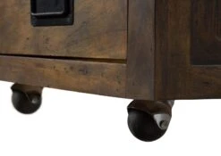 Table De Nuit En Bois De Manguier Laqué Marron RAILWAY #3003 -Massivmoebel24 09 680 772 3103 05