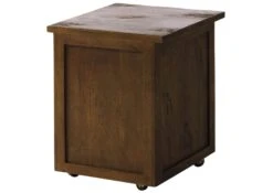 Table De Nuit En Bois De Manguier Laqué Marron RAILWAY #3003 -Massivmoebel24 09 680 772 3103 10