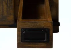 Table De Nuit En Bois De Manguier Laqué Marron RAILWAY #3012 -Massivmoebel24 09 680 772 3112 06