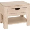 Table De Nuit 50x35 Acacia Blanchi Blanc NATURE WHITE #91