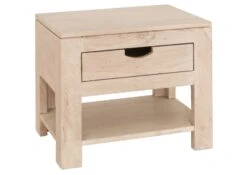 Table De Nuit 50x35 Acacia Blanchi Blanc NATURE WHITE #91