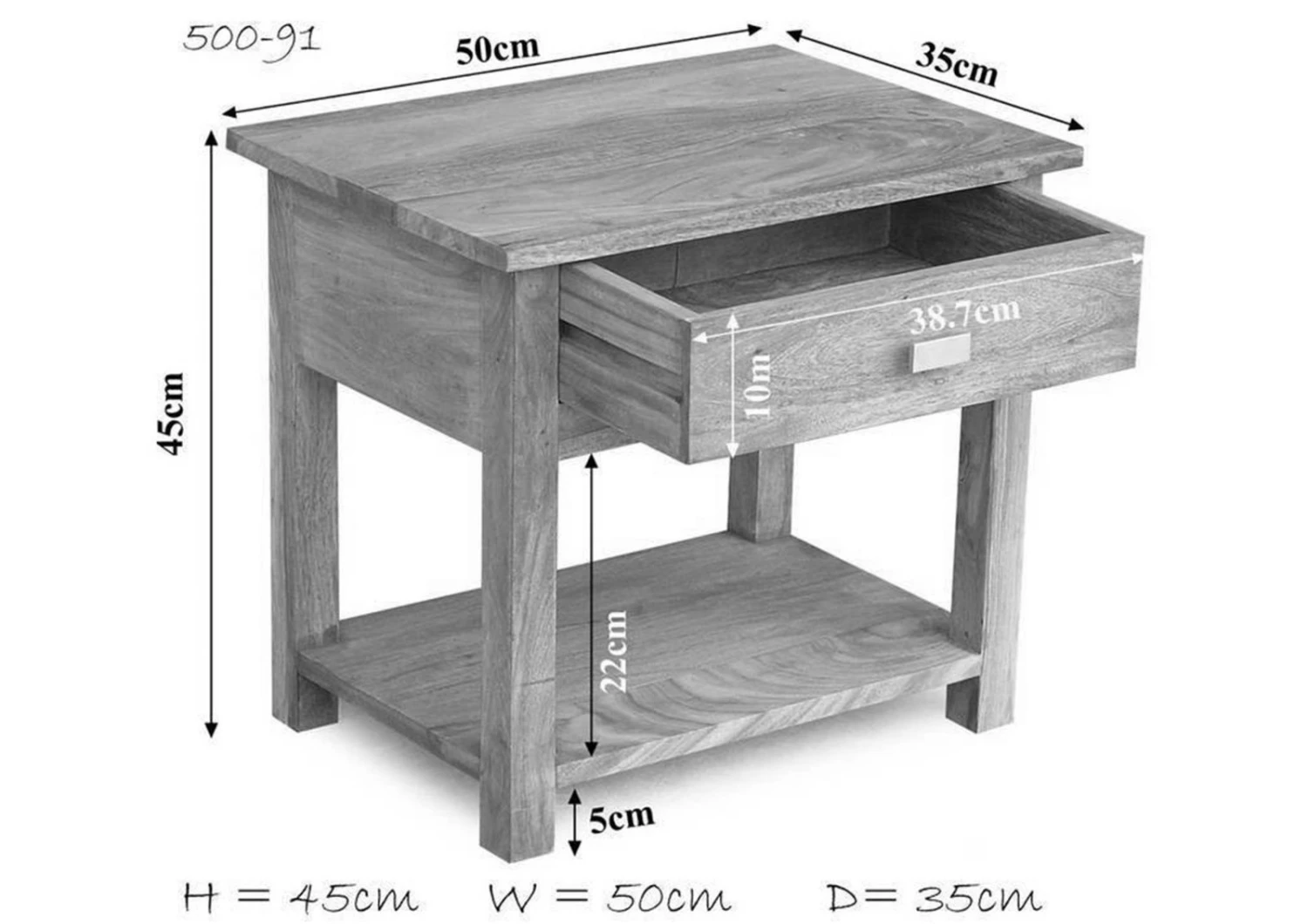 Table De Nuit 50x35 Palissandre Huilé Brun NATURE BROWN #91 5 Table De Nuit 50x35 Palissandre Huilé Brun NATURE BROWN #91 – Image 5