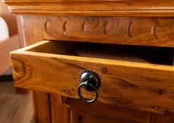 Table De Nuit 45x40 Acacia Laqué Miel OXFORD #270 -Massivmoebel24 09 681 610 4044 7