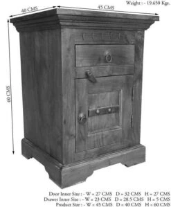 Table De Nuit 45x40 Acacia Laqué Miel OXFORD #270 -Massivmoebel24 09 681 610 4044 8