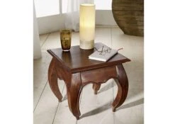 Table De Nuit 45x45 Acacia Laqué Nougat OPIUM #266 -Massivmoebel24 09 681 620 3906 10