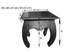 Table De Nuit 45x45 Acacia Laqué Nougat OPIUM #266 -Massivmoebel24 09 681 620 3906 8