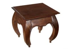 Table De Nuit 45x45 Acacia Laqué Nougat OPIUM #266 -Massivmoebel24 09 681 620 3906 9