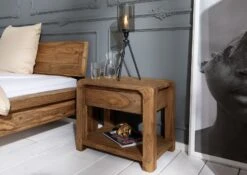 Table De Nuit 60x40 Palissandre Huilé Brun BUENO #005