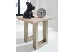 Table De Nuit 40x40 Acacia Laqué Natural Stone FREEFORM #126 -Massivmoebel24 09 681 814 0126 3