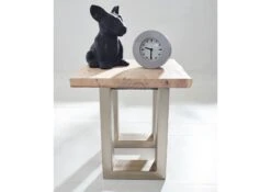 Table De Nuit 40x40 Acacia Laqué Natural Stone FREEFORM #126 -Massivmoebel24 09 681 814 0126 4