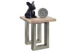 Table De Nuit 40x40 Acacia Laqué Natural Stone FREEFORM #126 -Massivmoebel24 09 681 814 0126 9