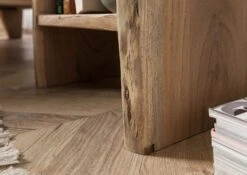 Table De Nuit 45x40 Acacia Laqué Bois Naturel PURE ACACIA #310 -Massivmoebel24 09 681 886 3010 5