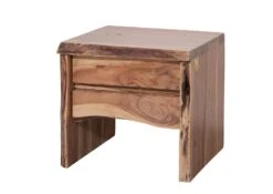 Table De Nuit 45x40 Acacia Laqué Bois Naturel PURE ACACIA #311 -Massivmoebel24 09 681 886 3011 9