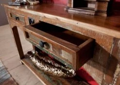 Console 115x30 Bois De Récupération Laqué Multicolore NATURE OF SPIRIT #03 -Massivmoebel24 09 682 700 5102 5