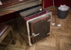 Coffre 50x50 Palissandre Huilé Gris Taupe TAMBORA #781 -Massivmoebel24 09 900 556 1081 3