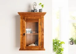 Vitrine à Suspendre 52x24 Acacia Laqué Miel OXFORD #01002 -Massivmoebel24 09 900 610 9002 3