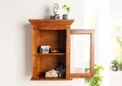 Vitrine à Suspendre 52x24 Acacia Laqué Miel OXFORD #01002 -Massivmoebel24 09 900 610 9002 4