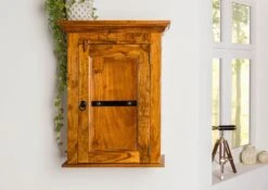 Meuble à Suspendre 52x24 Acacia Laqué Miel OXFORD #01003 -Massivmoebel24 09 900 610 9003 3