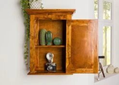 Meuble à Suspendre 52x24 Acacia Laqué Miel OXFORD #01003 -Massivmoebel24 09 900 610 9003 4