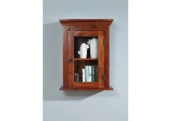 Vitrine à Suspendre 52x24 Acacia Laqué Nougat OXFORD #1002 -Massivmoebel24 09 900 620 9002 3