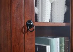 Vitrine à Suspendre 52x24 Acacia Laqué Nougat OXFORD #1002 -Massivmoebel24 09 900 620 9002 4