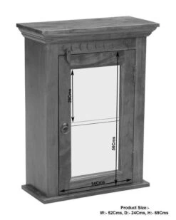 Vitrine à Suspendre 52x24 Acacia Laqué Nougat OXFORD #1002 -Massivmoebel24 09 900 620 9002 8