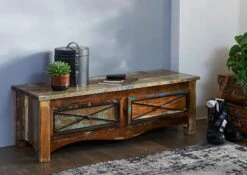 Meubles D'entrée 60x40 Bois De Récupération Laqué Multicolore NATURE OF SPIRIT #9002 -Massivmoebel24 09 900 700 9002 5