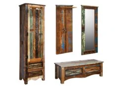 Meubles D'entrée 60x40 Bois De Récupération Laqué Multicolore NATURE OF SPIRIT #9002 -Massivmoebel24 09 900 700 9002 9