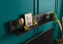 Étagère Murale En Bois De Manguier 159x22x29 Gris Huilé DIAMOND #125 -Massivmoebel24 09 900 760 0025 02