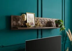 Étagère Murale En Bois De Manguier 159x22x29 Marron Huilé DIAMOND #225 -Massivmoebel24 09 900 760 1025 03