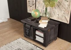 Coffre 76x51 Manguier Laqué Gris RAILWAY #234 -Massivmoebel24 09 900 772 1028 3