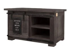 Coffre 76x51 Manguier Laqué Gris RAILWAY #234 -Massivmoebel24 09 900 772 1028 9