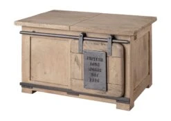 Coffre 76x51 Manguier Laqué Blanchi RAILWAY #334 -Massivmoebel24 09 900 772 2028 9