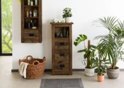 Commode En Bois De Manguier Huilé RAILWAY #481