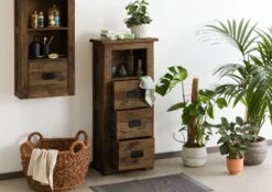 Commode En Bois De Manguier Huilé RAILWAY #481 -Massivmoebel24 09 900 772 3081 04 1