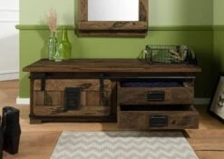 Table Basse En Bois De Manguier Laqué Marron RAILWAY #3011 -Massivmoebel24 09 900 772 3111 03