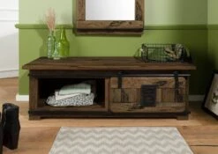 Table Basse En Bois De Manguier Laqué Marron RAILWAY #3011 -Massivmoebel24 09 900 772 3111 04