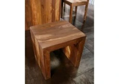 Tabouret 45x40 Palissandre Laqué Noisette DUKE #111 -Massivmoebel24 09 900 813 0111 05