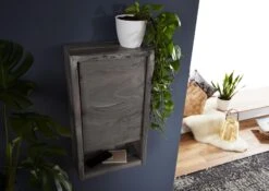 Étagère Murale 40x20 Acacia Laqué Gris Taupe PURE ACACIA #602 -Massivmoebel24 09 900 886 6002 2