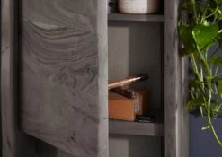 Étagère Murale 40x20 Acacia Laqué Gris Taupe PURE ACACIA #602 -Massivmoebel24 09 900 886 6002 4