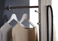 Portemanteau 36x40 Acacia Laqué Gris Taupe PURE ACACIA #914 -Massivmoebel24 09 900 886 9014 4