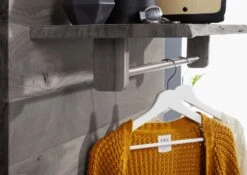 Portemanteau 100x32x60cm - Bois D'acacia Laqué (Gris) - PURE ACACIA #915 -Massivmoebel24 09 900 886 9015 4
