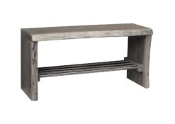 Banc D'entrée 81x30 Acacia Laqué Gris Taupe PURE ACACIA #916 -Massivmoebel24 09 900 886 9016 9
