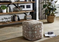 Pouf 45x45 Coton Turquoise YUVAAN