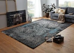 Tapis 300x200cm - Coton (Turquoise) - Inspiration Ethnique - VAN
