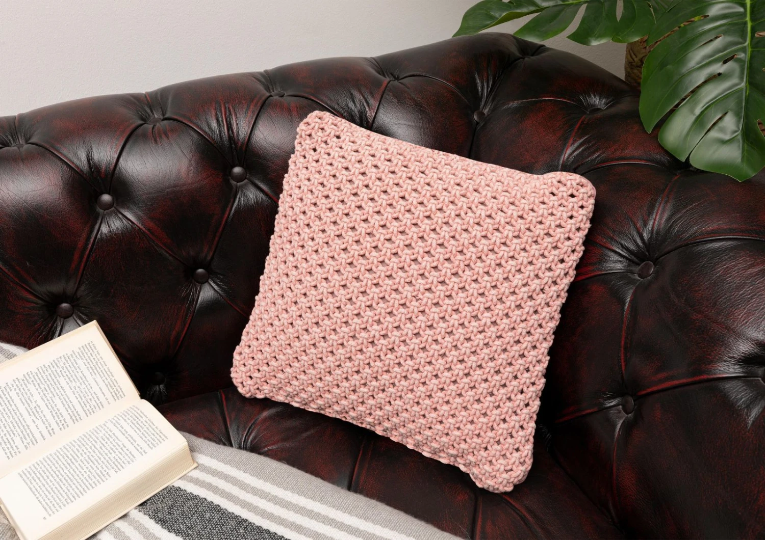 Coussin 45x45 Cm Rose KNITS 1 Coussin 45x45 Cm Rose KNITS