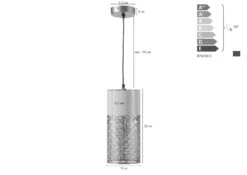 Plafonnier 15x15x33 Doré LOS ANGELES #80 -Massivmoebel24 09 916 891 0080 08