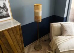 Lampe à Pied 25x25x134 Doré LOS ANGELES #83 -Massivmoebel24 09 916 891 0083 03