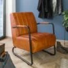 Fauteuil 59x84 Cuir Cognac IRON LABEL #21