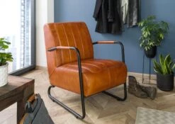 Fauteuil 59x84 Cuir Cognac IRON LABEL #21